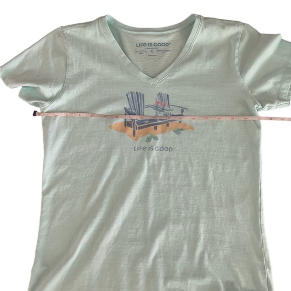 LIFE IS GOOD WOMENS NECK MINT GREEN SHORT SLEEVE CRUSHER TEE SIZE SMALL - Picture 9 of 10